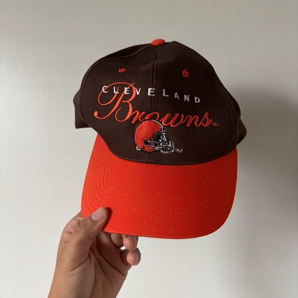 Vintage Cleveland Browns Snapback Hat Orange & Brown Adjustable Cap By Drew Pear - Picture 1 of 5